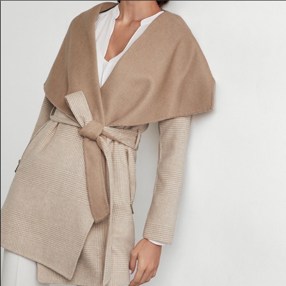 BCBGMAXAZRIA Hooded Wrap Coat